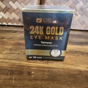 24K Gold Eye Mask Taimand Puffy Eyes Dark Circle 30 Pairs Sealed Package New